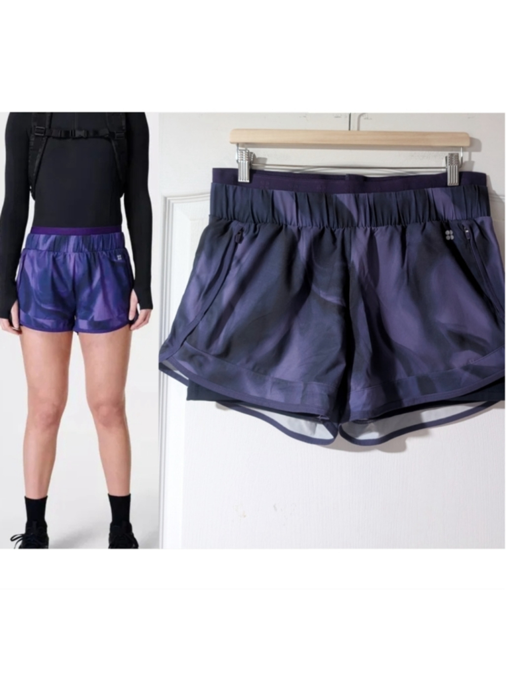 NWT Sweaty Betty | On Your Marks 4" Running Shorts In Purple Light Speed